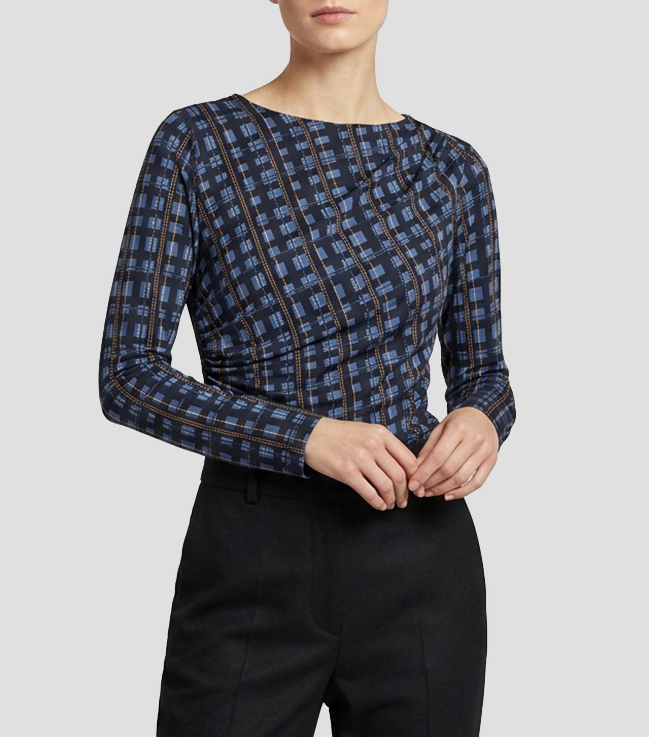 Blusa estampada manga larga Mujer
